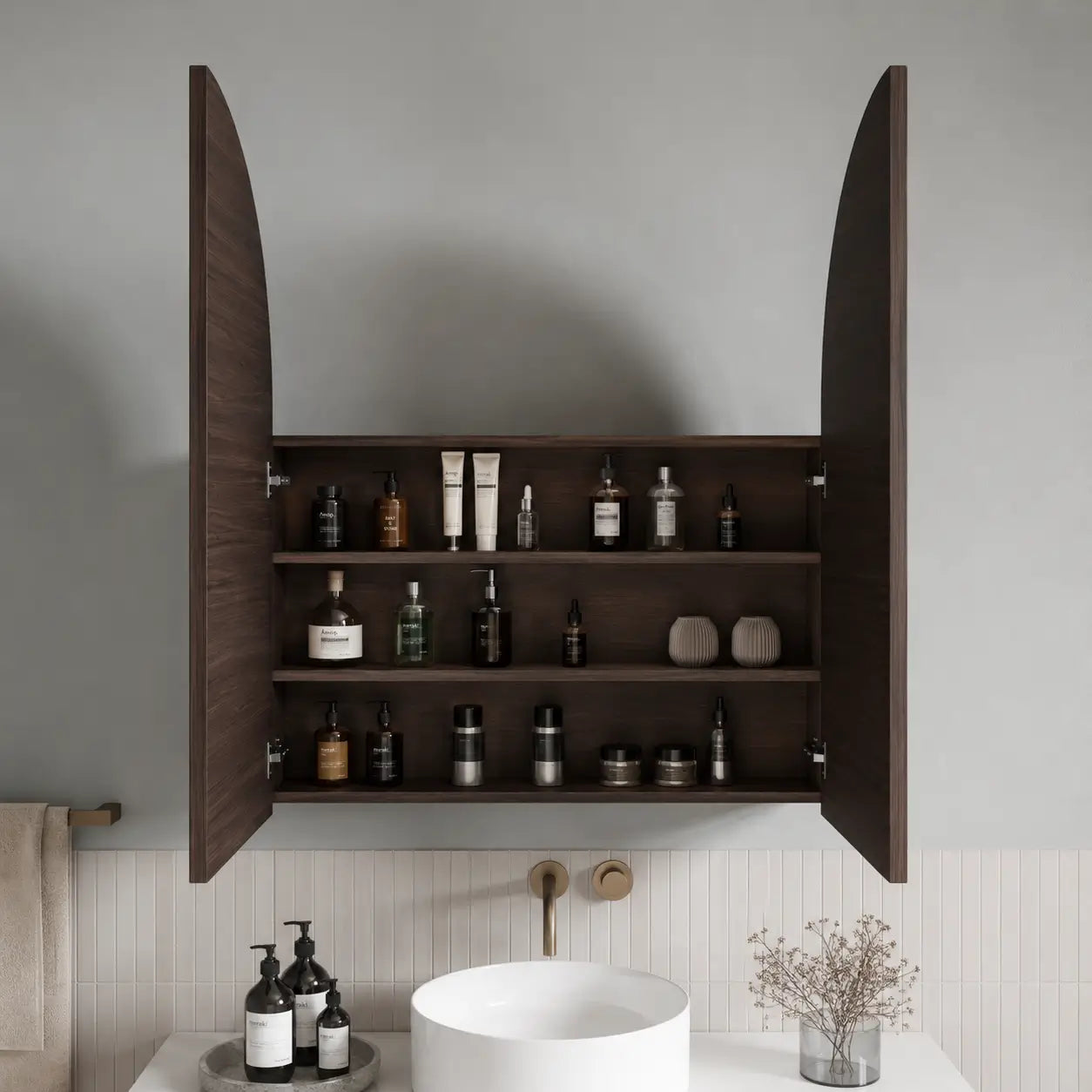 Forme Arch LED Shaving Mirror Cabinet 900 - Zyloh Haus Mirrored Cabinets